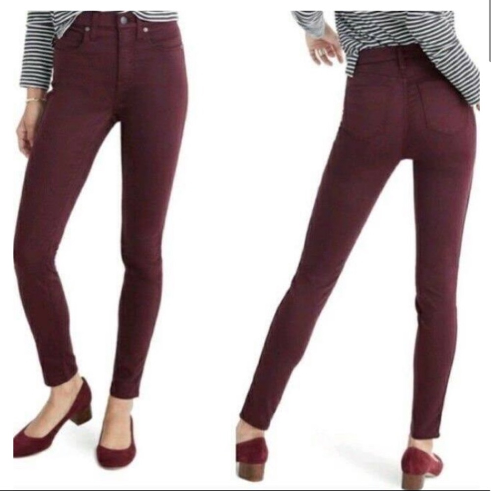 Madewell maroon skinny skinny jeans